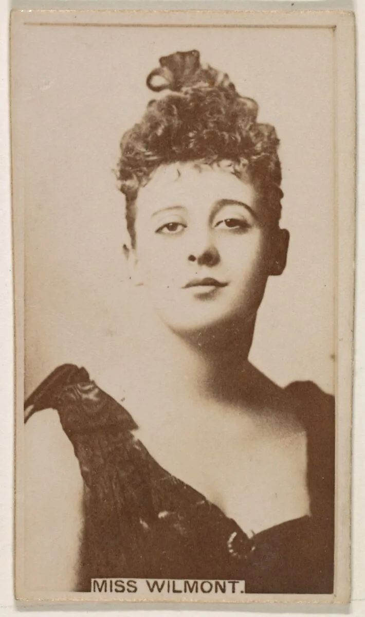 Miss Wilmont, from the Actresses series (N245) issued by Kinney Brothers to promote Sweet Caporal Cigarettes — Kinney Brothers Tobacco Company