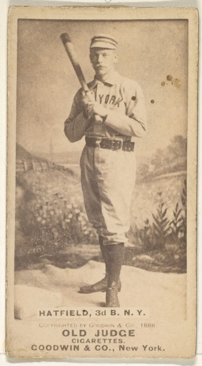 Gil Hatfield, 3rd Base, New York, from the Old Judge series (N172) for Old Judge Cigarettes — Goodwin & Company