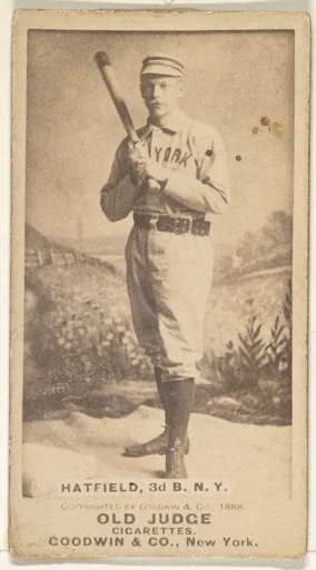 Gil Hatfield, 3rd Base, New York, from the Old Judge series (N172) for Old Judge Cigarettes