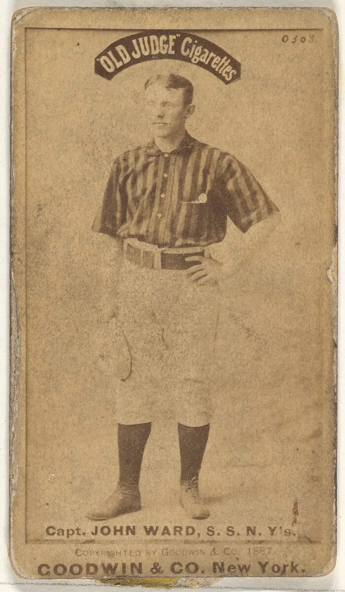 John Montgomery Ward, Captain and Shortstop, New York, from the Old Judge series (N172) for Old Judge Cigarettes — Goodwin & Company