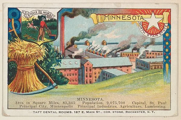 Minnesota, postcard from the Cards of States series (D22), issued by the Cushman Bread Company — Cushman Bread Company