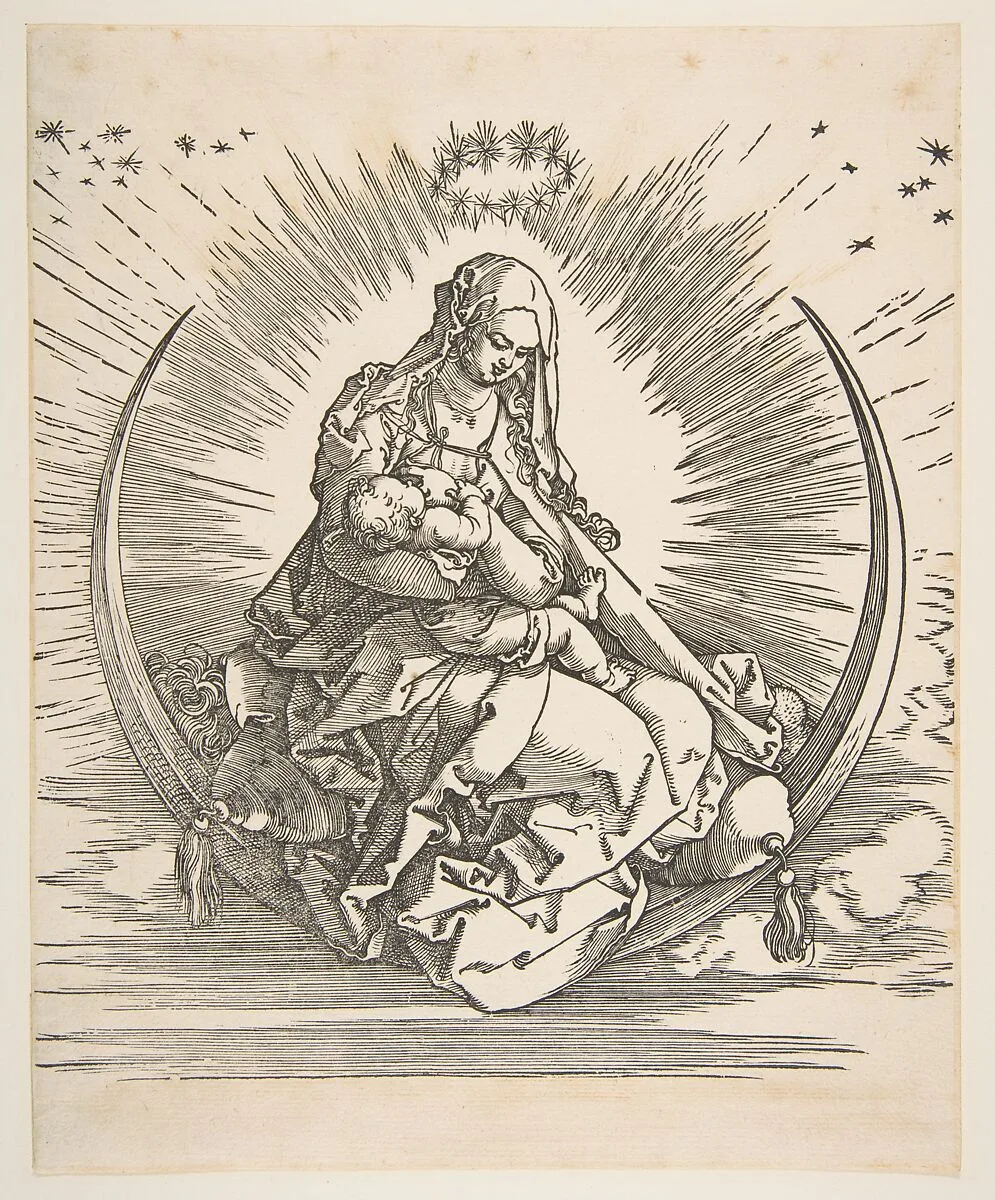 The Madonna on the Crescent, Frontispiece to "The Life of the Virgin" — Albrecht Dürer