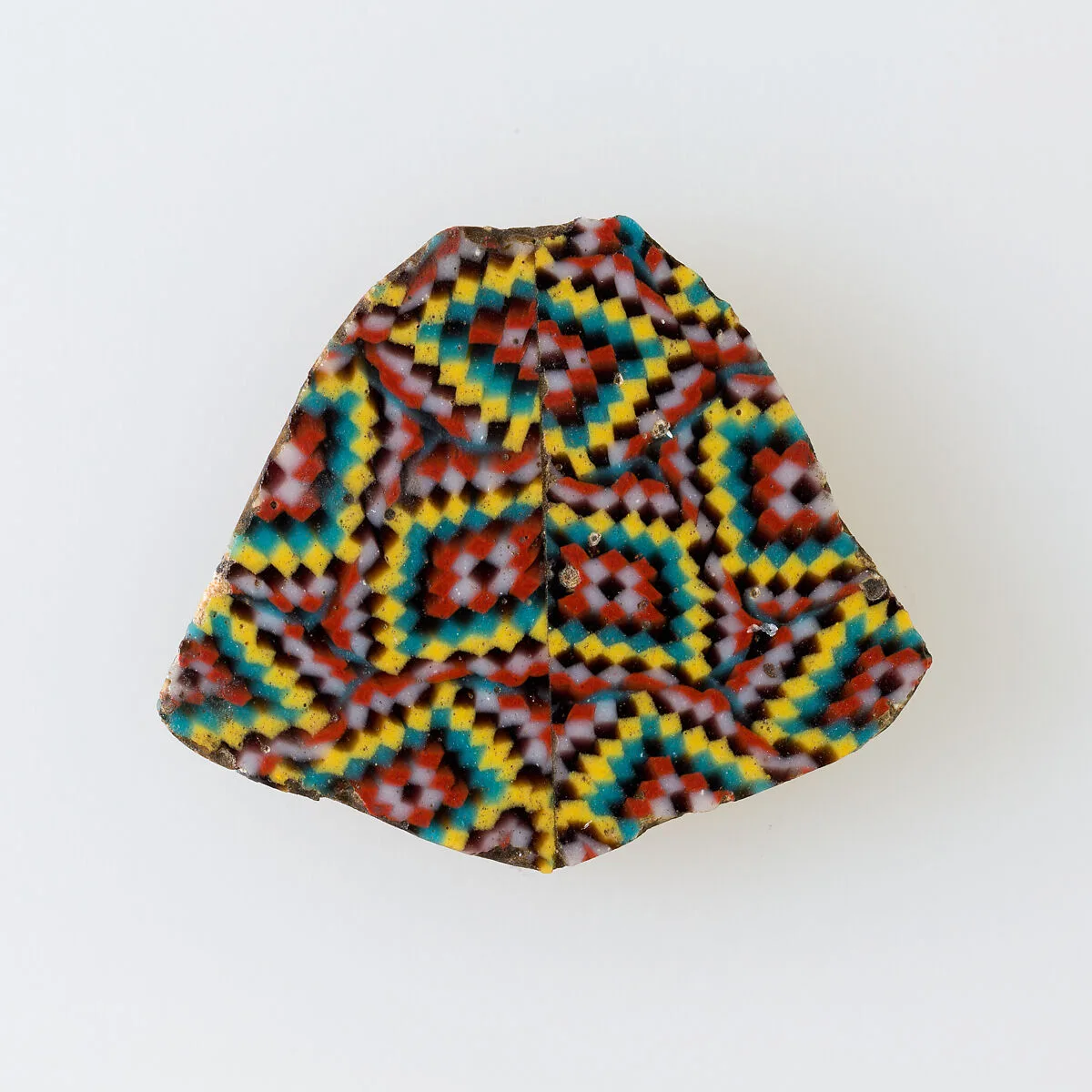 Inlay fragment, small colored squares forming a diamond pattern — Unknown