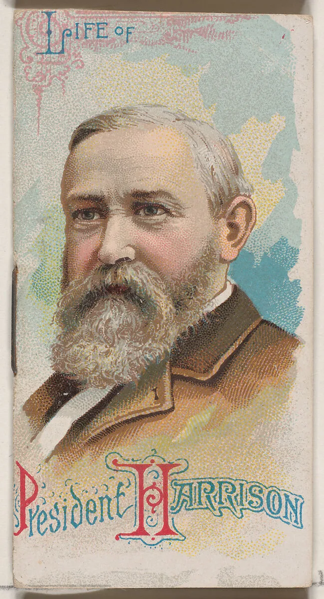Life of President Benjamin Harrison, from the Histories of Poor Boys and Famous People series of booklets (N79) for Duke brand cigarettes — W. Duke, Sons & Co.|Knapp & Company
