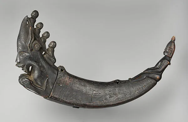 Naga morsarang (medicine horn) — Toba Batak artist