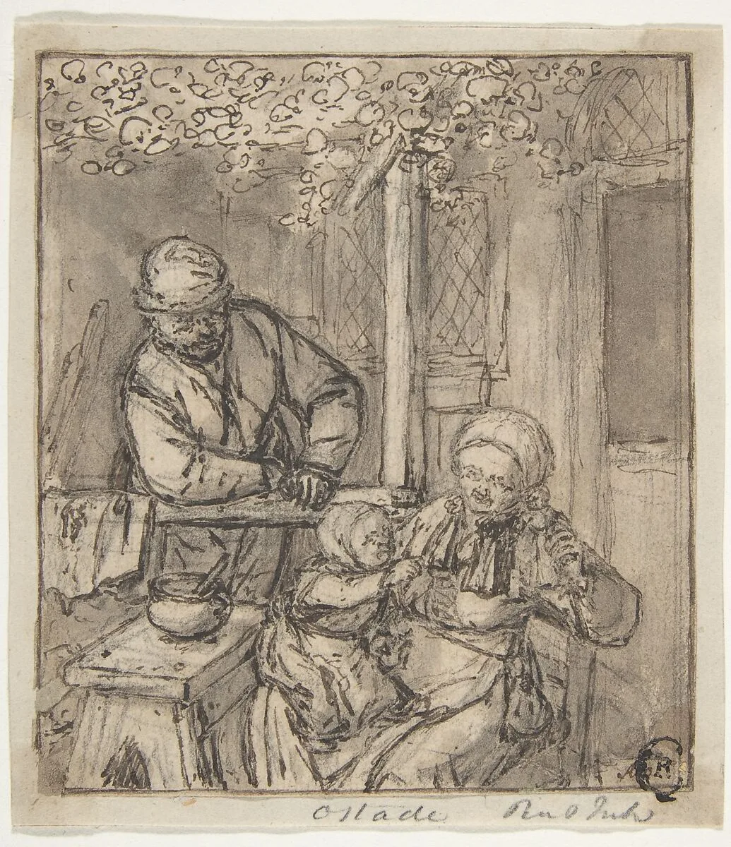 Mother and Child with a Doll. — Adriaen van Ostade