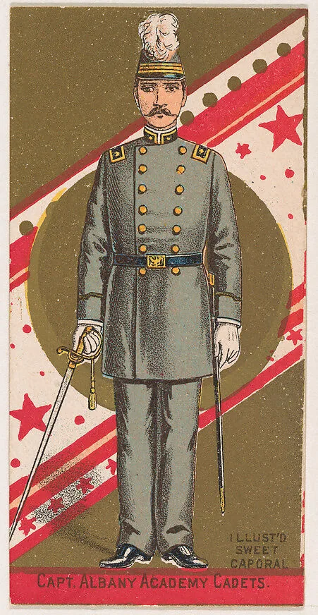 Captain, Albany, Academy Cadets, New York, from the Military Series (N224) issued by Kinney Tobacco Company to promote Sweet Caporal Cigarettes — Kinney Brothers Tobacco Company