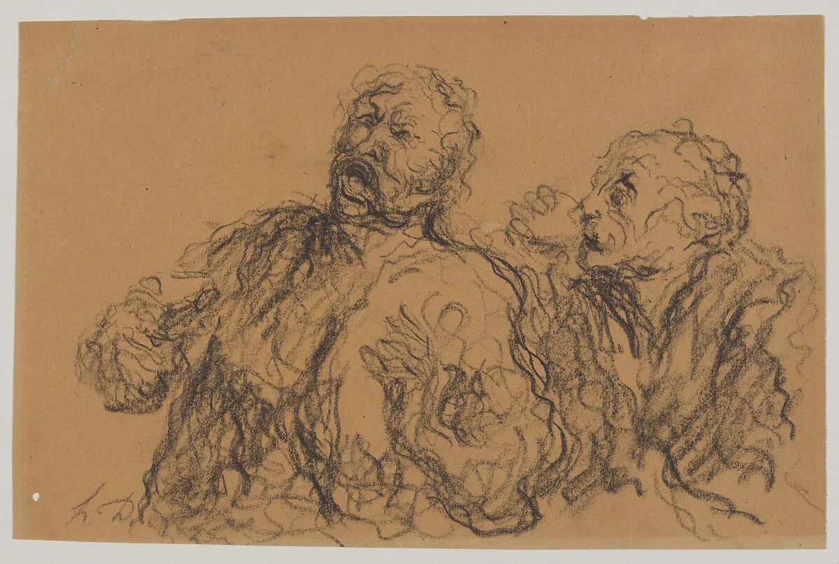 Two Drinkers — Honoré Daumier