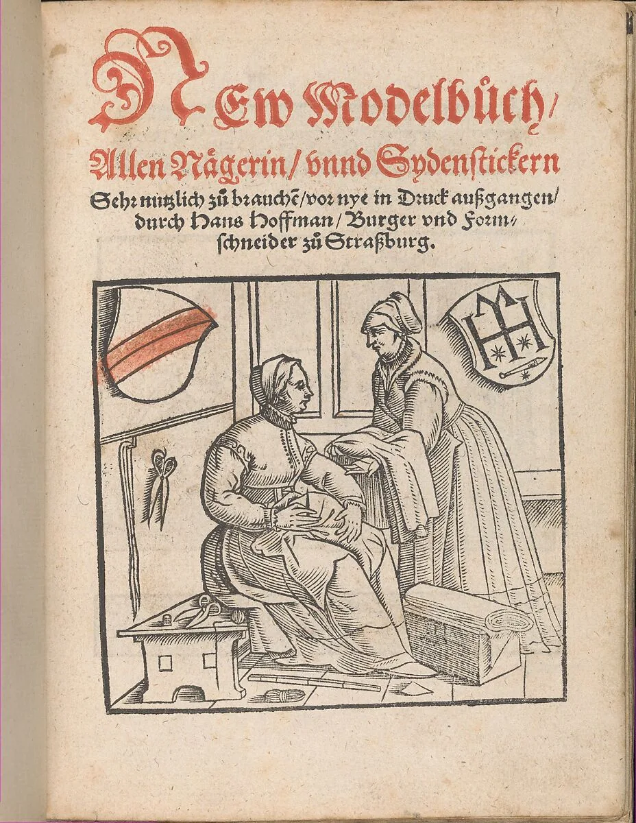 New Modelbüch allen Nägerin u. Sydenstickern (title page, 1r) — Jacob Frölich|Hans Hoffman
