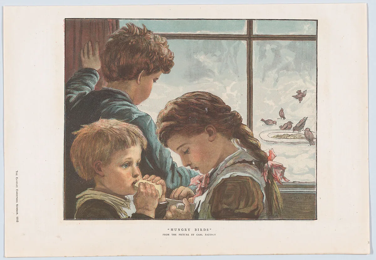 Hungry Birds, from "The Graphic" Christmas Number — Karl Wilhelm Friedrich Bauerle