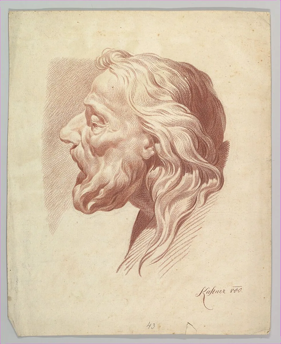 Head of a Bearded Old Man in Profile to the Right — Johann Evangelist Kastner
