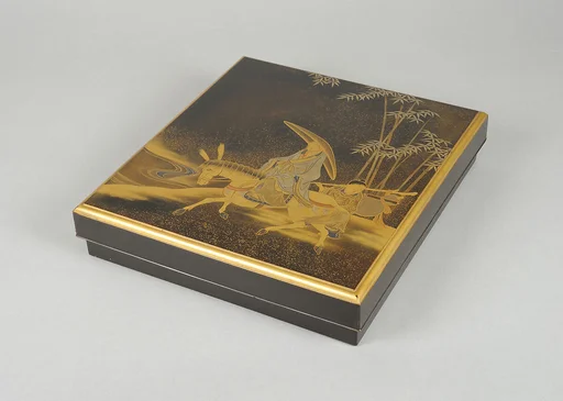 江戸時代 蘇東坡蒔絵硯箱|Writing Box with Chinese Poet Su Dongpo and Attendant