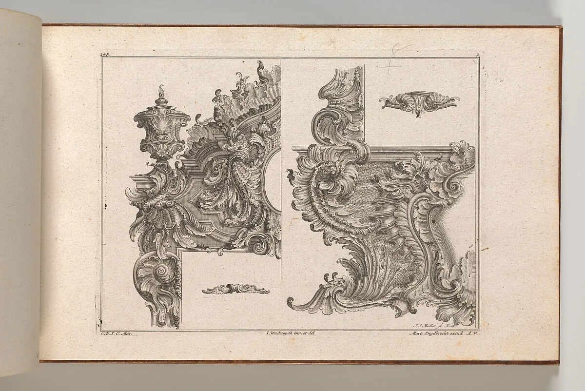 Suggestions for the Decoration of a Door and Window Frame, Plate 2 from 'Auβzierungen zu Thüren u. Fenster sehr nutzlich zu gebrauchen.' — Johann Sebastian Müller|Martin Engelbrecht|Jeremias Wachsmuth