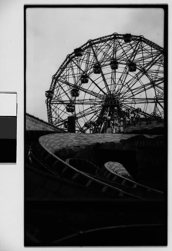 ["Wonder Wheel" and "Virginia Reel" Rides, Coney Island, New York]