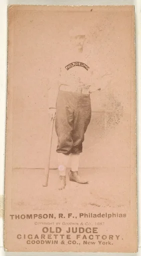 Thompson, Right Field, Philadelphia, from the Old Judge series (N172) for Old Judge Cigarettes