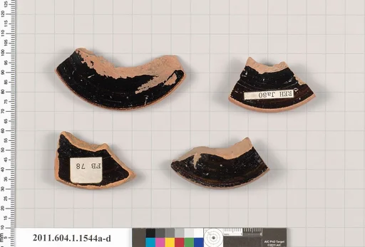 Terracotta fragments of kylikes (drinking cups)