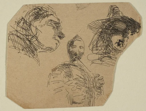 Two Female Heads and Standing Figure (from Sketches on the Coast Survey Plate)
