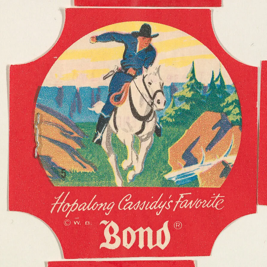 No. 5, from the Hopalong Cassidy bread labels series (D290-8) issued by Bond Bread — Bond Bread|Warner Bros