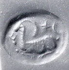 Stamp seal (scaraboid) with animal and divine symbols — Unknown