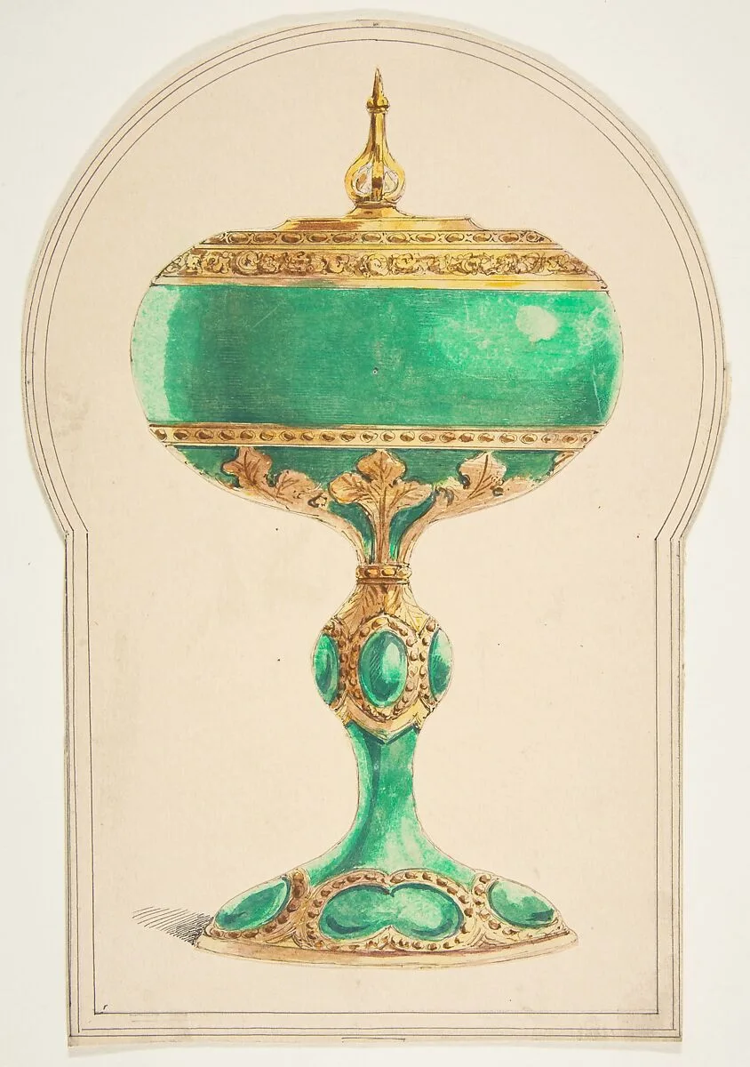 Design for a Chalice with Lid — Anonymous, French, 19th century