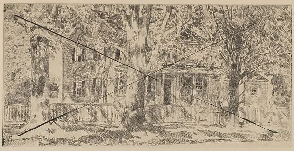 House on the Main Street, Easthampton — Childe Hassam