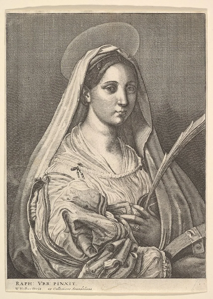 St. Catherine of Alexandria — Raphael (Raffaello Sanzio or Santi)|Wenceslaus Hollar