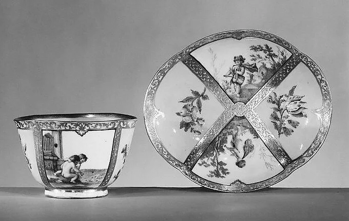 Cup and saucer — Doccia Porcelain Manufactory|Marchese Carlo Ginori|Jacques Stella|Claudine Bouzonnet Stella