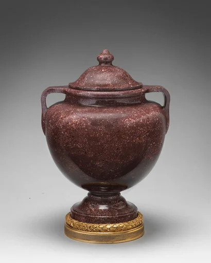 Spherical body urn with cover (one of a pair)