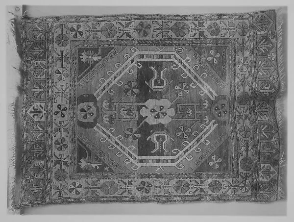 Single-Octagon Floral Rug — Unknown