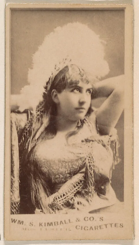 Actress posing with hands behind head, from the Actresses series (N203) issued by Wm. S. Kimball & Co. — William S. Kimball & Company