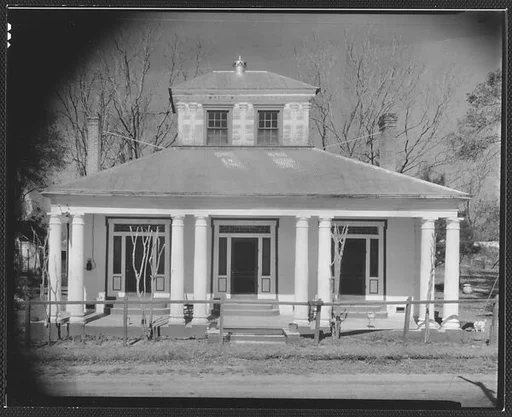 [Building with Paired Doric Columns and Painted Trim Doorways, Louisiana?]