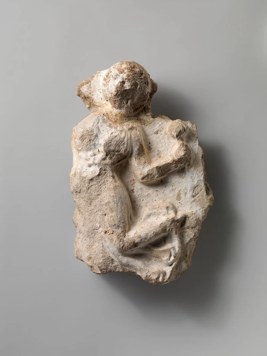 Fragment of a wall decoration with a female dancer — Unknown