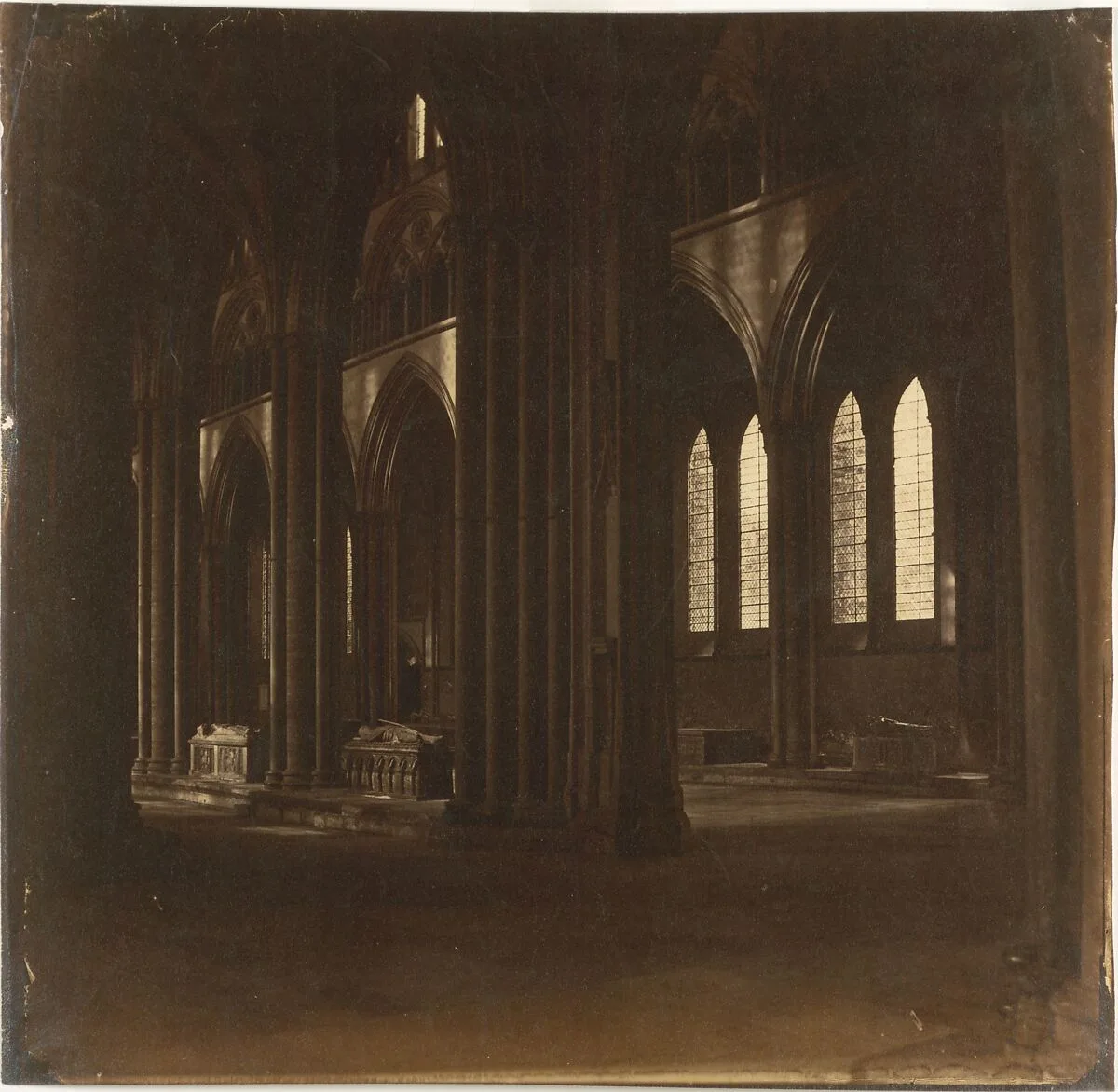 Salisbury Cathedral - The Nave, from the South Transept — Roger Fenton