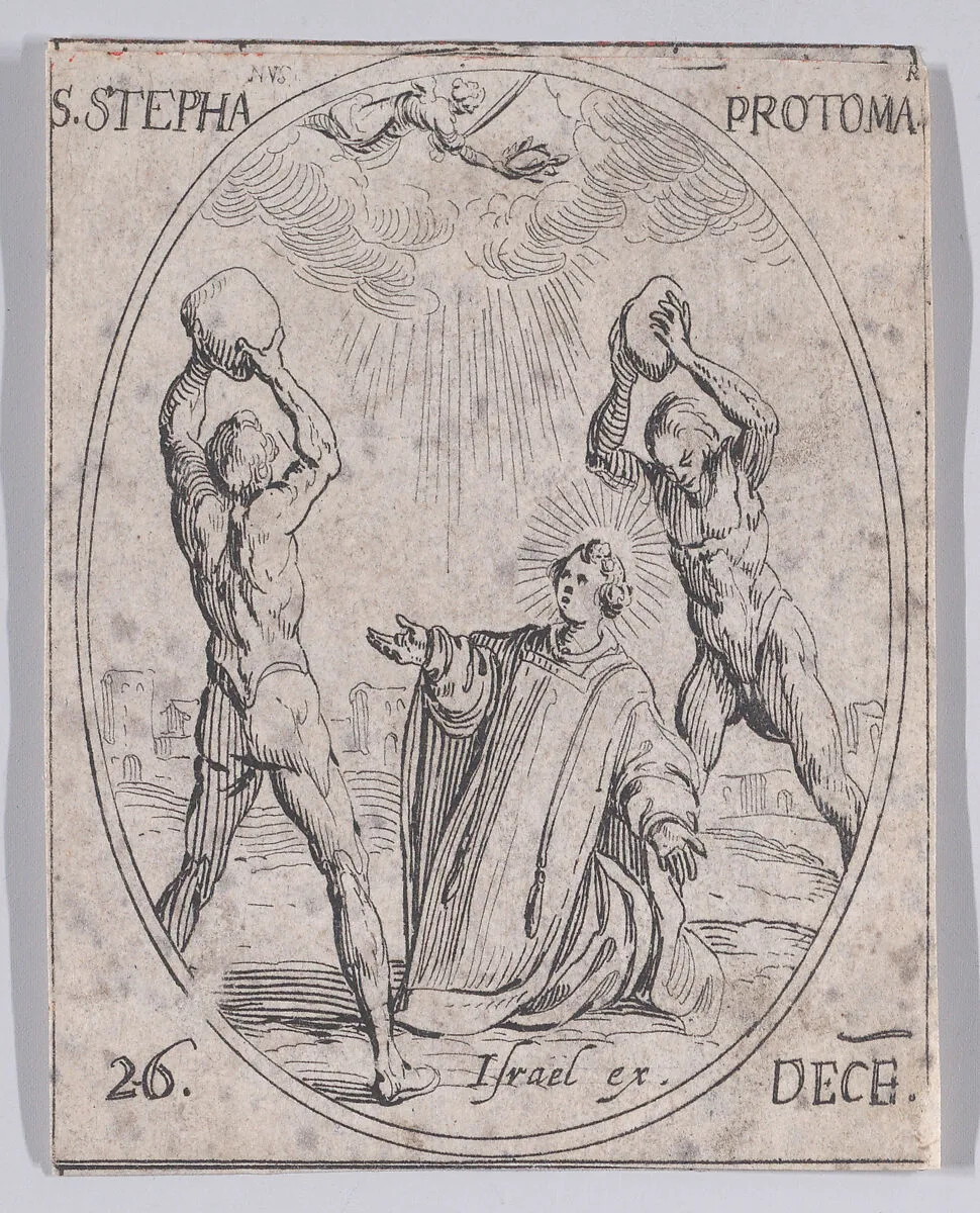 S. Etienne (St. Stephen), December 26th, from "Les Images De Tous Les Saincts et Saintes de L'Année" (Images of All of the Saints and Religious Events of the Year) — Jacques Callot|Israël Henriet