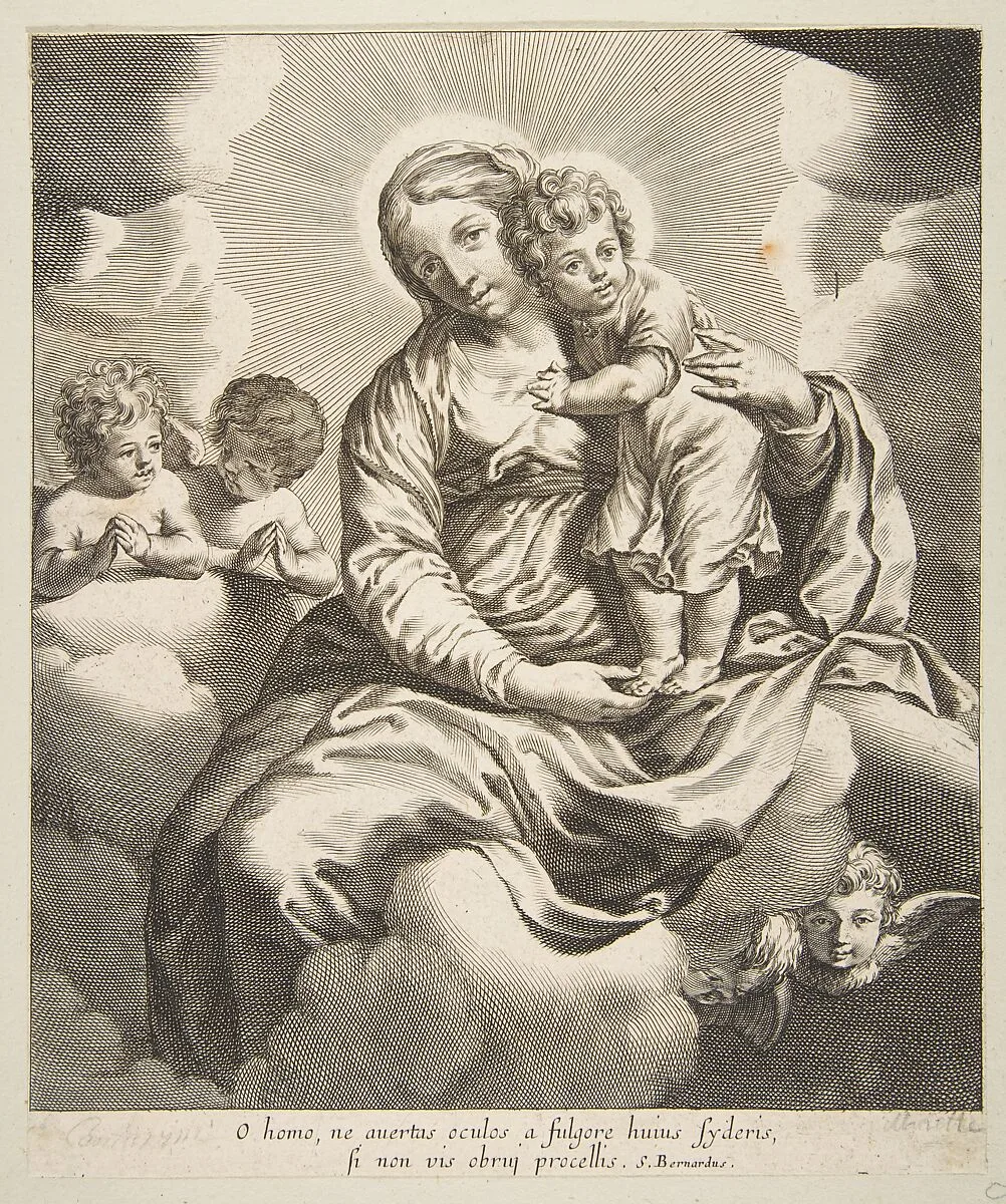Madonna and Child in Glory — Simone Cantarini|Anonymous, 17th century