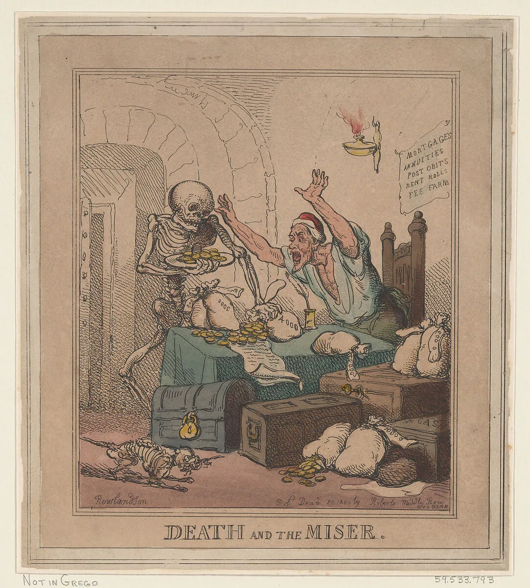 Death and the Miser — Thomas Rowlandson