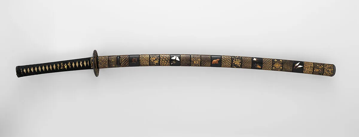 印籠刻昆虫図螺鈿据文象嵌鞘打刀拵 Blade and Mounting for a Sword (<i>Katana</i>) — Unknown