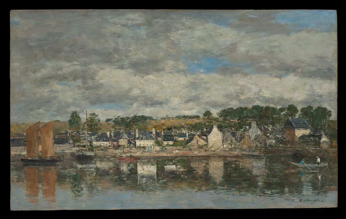 Village by a River — Eugène Boudin