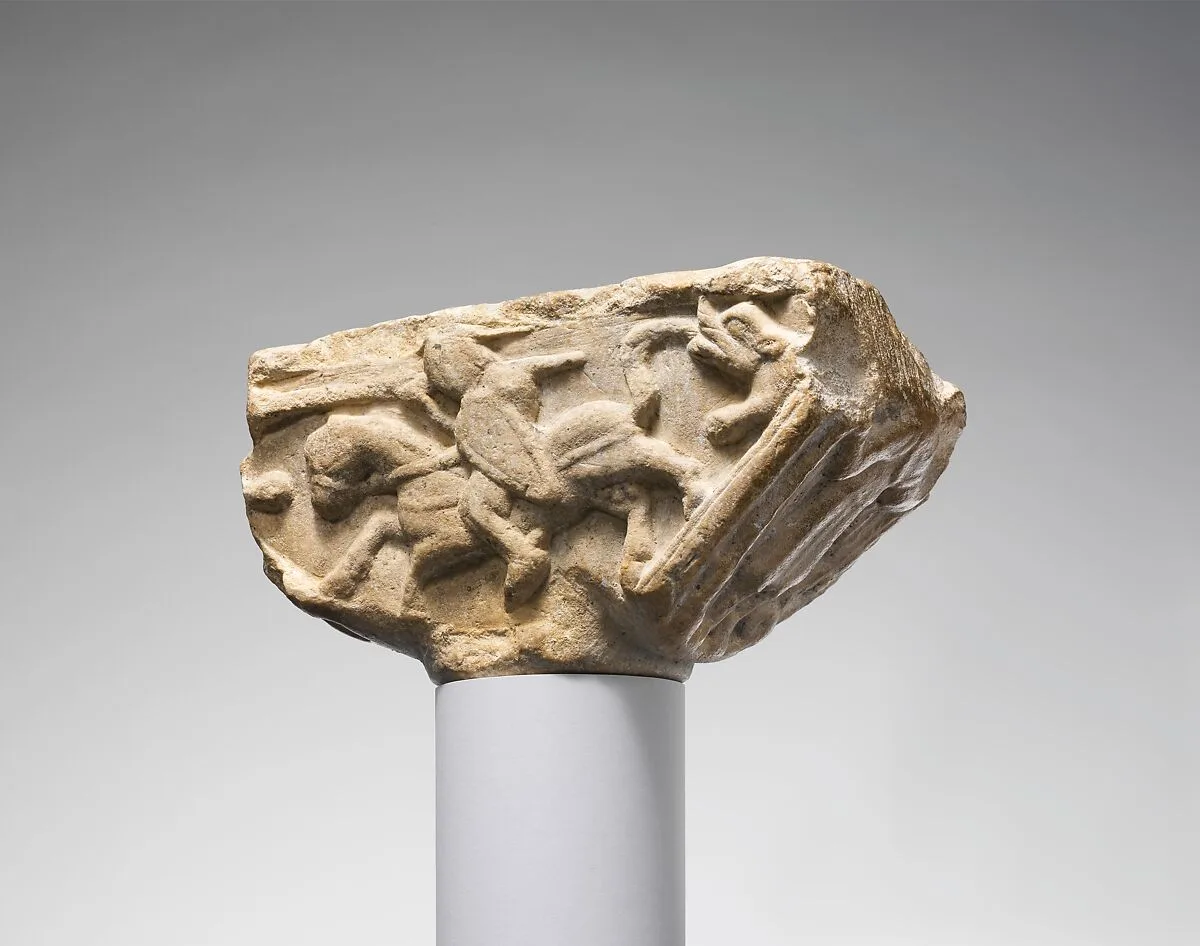 Capital of a Column with an Armored Knight on Each Side — Unknown