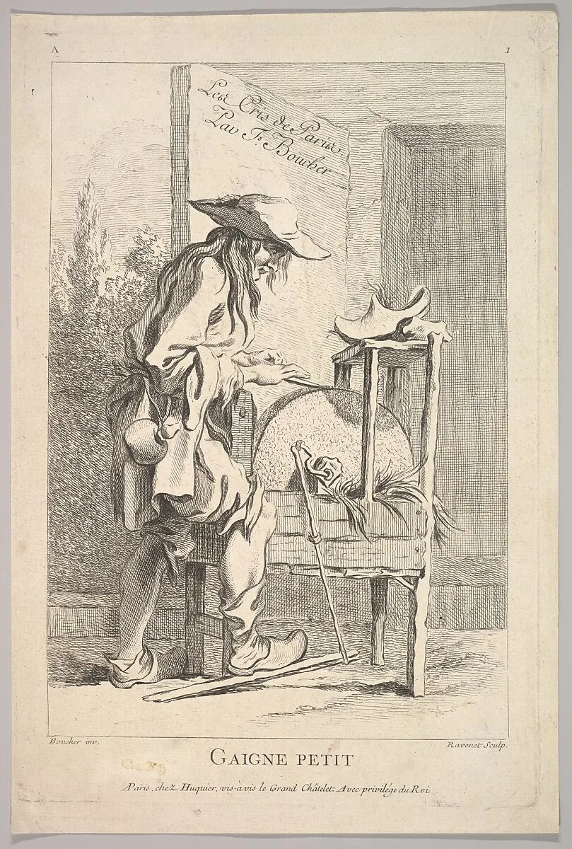 Frontispiece: Gaigne Petit, from Le Cris de Paris (The Cries of Paris), plate 1 — François Boucher|Simon Francis Ravenet, the elder|Gabriel Huquier