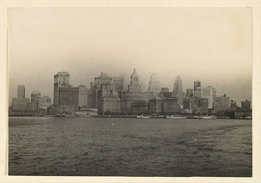 [Manhattan Skyline and the Battery seen from the Staten Island Ferry, New York City]
