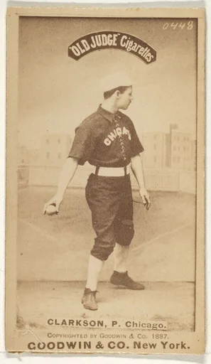 Clarkson, Pitcher, Chicago, from the Old Judge series (N172) for Old Judge Cigarettes