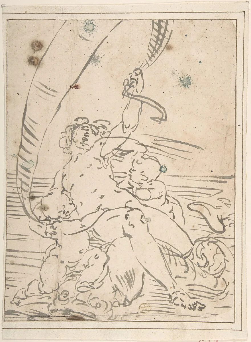 Arion and Two Cupids on a Dolphin — Luca Cambiaso