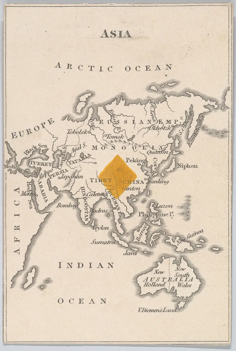 Asia, from "Court Game of Geography" — William and Henry Rock