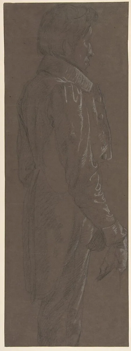 Standing Gentleman, three-quarter length profile facing right — Anne Louis Girodet-Trioson