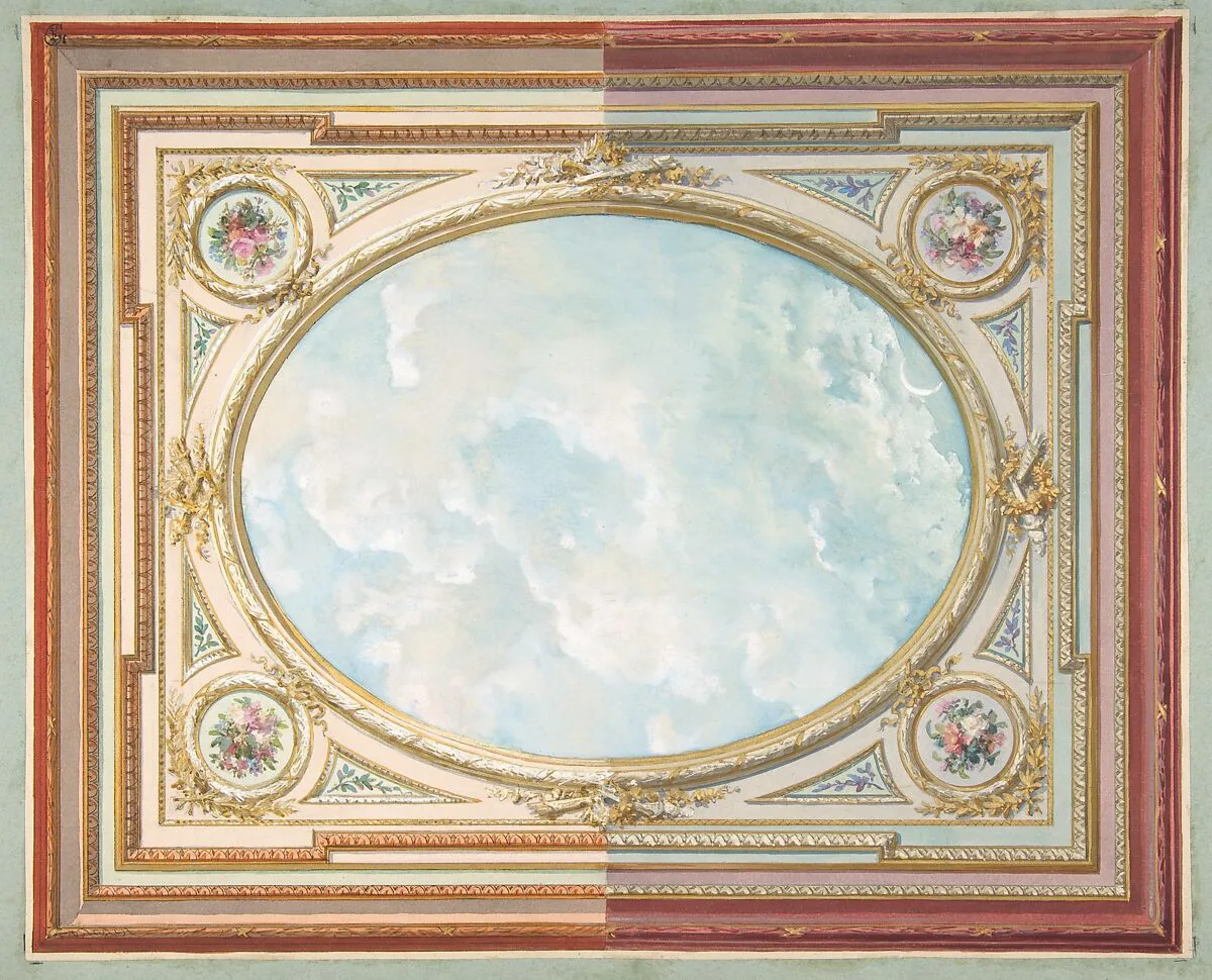 Design for a ceiling of trompe l'oeil sky — Jules-Edmond-Charles Lachaise|Eugène-Pierre Gourdet