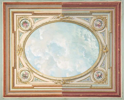 Design for a ceiling of trompe l'oeil sky