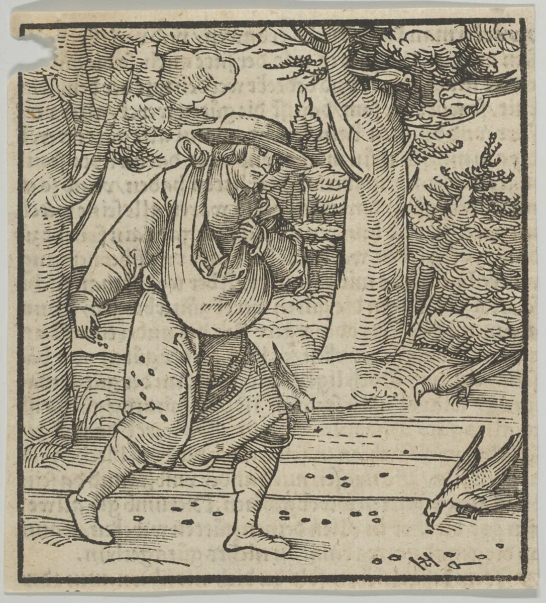 The Birds Eating the Seeds of the Sower, from Hymmelwagen auff dem, wer wol lebt... — Hans Schäufelein|Hans von Leonrodt|Silvan Otmar