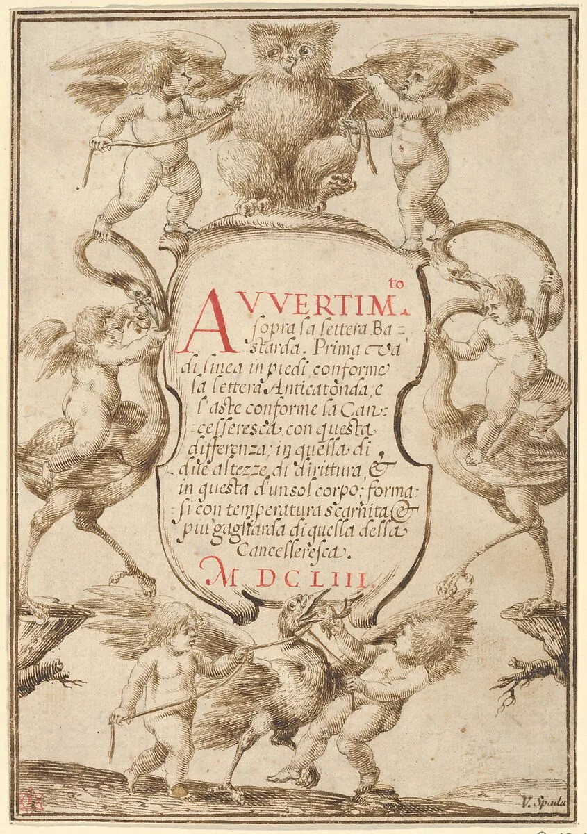 Frontispiece with Putti and Animals — Valerio Spada