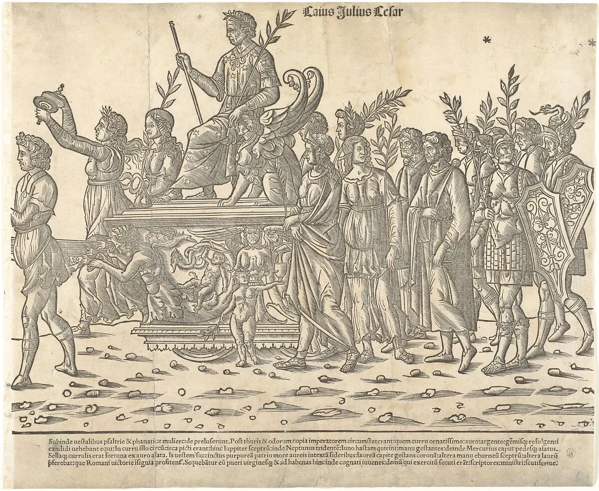 Caesar riding on his chariot, from 'The Triumph of Caesar' — Jacob of Strasbourg|Benedetto Bordone